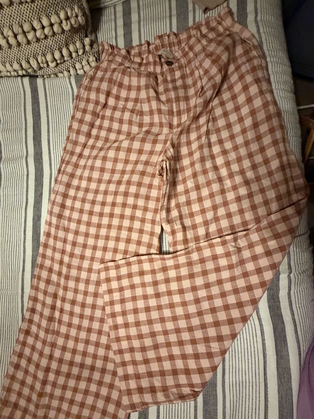 Women’s Checkered Set in Light Brown and Pink